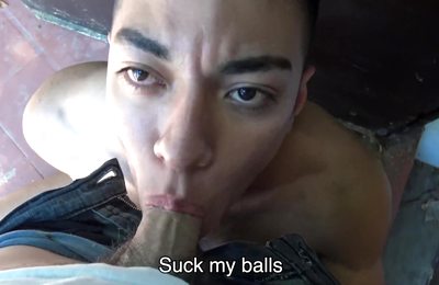 Lean Uncut Stud gives Head to Hot Spanish Dude
